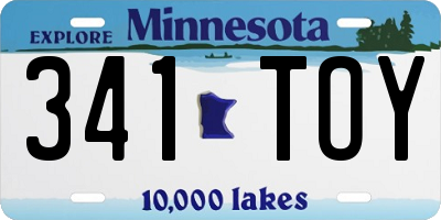 MN license plate 341TOY
