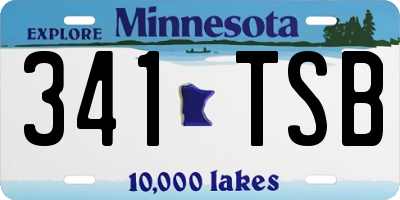 MN license plate 341TSB