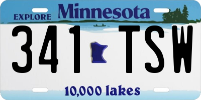 MN license plate 341TSW