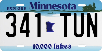 MN license plate 341TUN