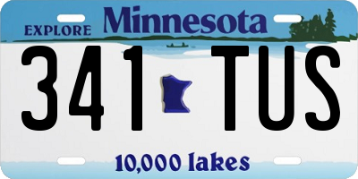 MN license plate 341TUS