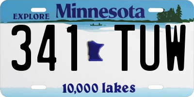 MN license plate 341TUW