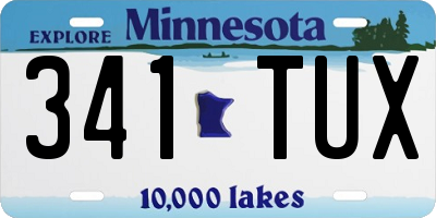 MN license plate 341TUX