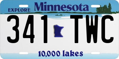 MN license plate 341TWC