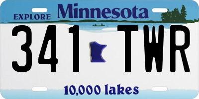 MN license plate 341TWR