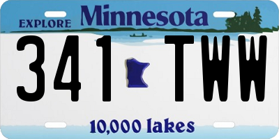 MN license plate 341TWW