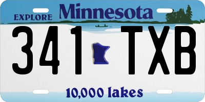 MN license plate 341TXB