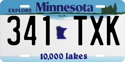 MN license plate 341TXK