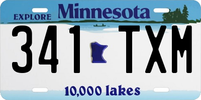 MN license plate 341TXM