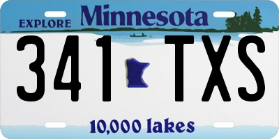MN license plate 341TXS