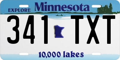 MN license plate 341TXT