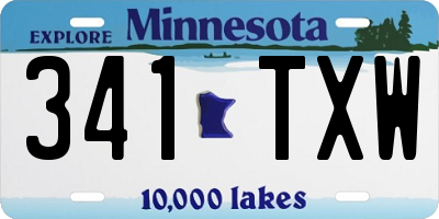 MN license plate 341TXW