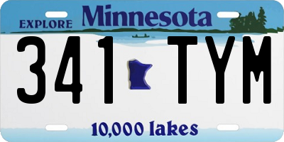 MN license plate 341TYM