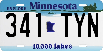 MN license plate 341TYN