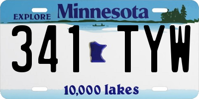 MN license plate 341TYW
