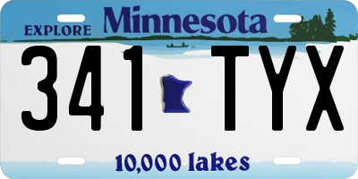 MN license plate 341TYX