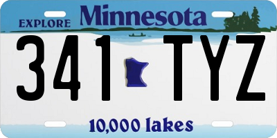 MN license plate 341TYZ
