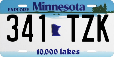 MN license plate 341TZK