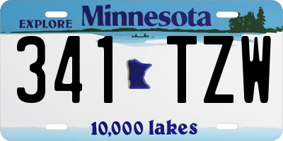 MN license plate 341TZW