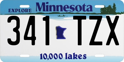 MN license plate 341TZX
