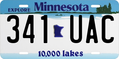 MN license plate 341UAC