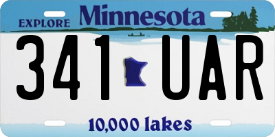 MN license plate 341UAR