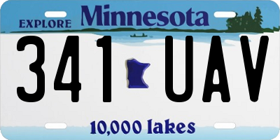 MN license plate 341UAV