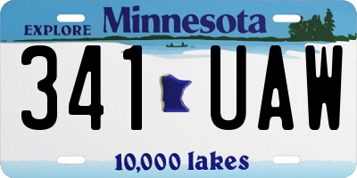 MN license plate 341UAW