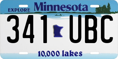 MN license plate 341UBC