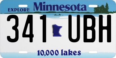 MN license plate 341UBH