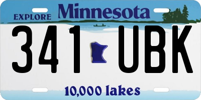 MN license plate 341UBK