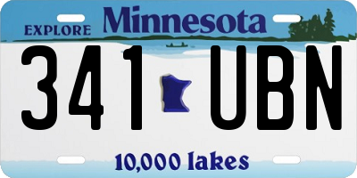 MN license plate 341UBN