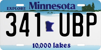 MN license plate 341UBP