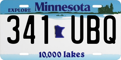 MN license plate 341UBQ