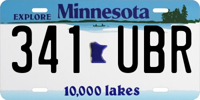 MN license plate 341UBR