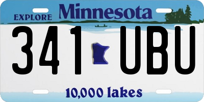 MN license plate 341UBU
