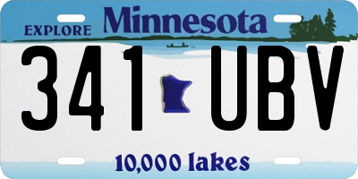 MN license plate 341UBV