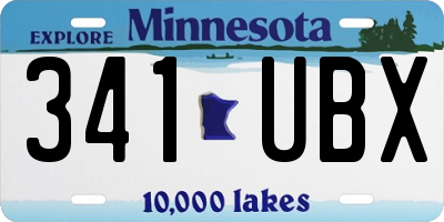 MN license plate 341UBX