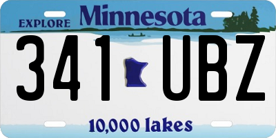 MN license plate 341UBZ