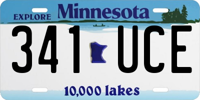 MN license plate 341UCE