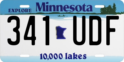MN license plate 341UDF
