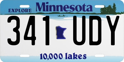 MN license plate 341UDY