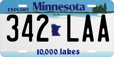 MN license plate 342LAA