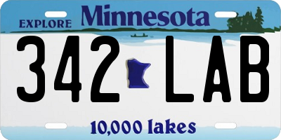 MN license plate 342LAB