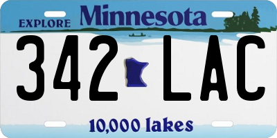 MN license plate 342LAC