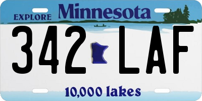 MN license plate 342LAF