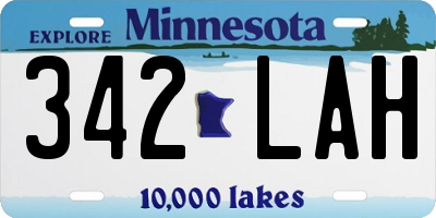 MN license plate 342LAH