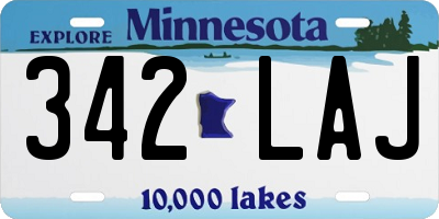 MN license plate 342LAJ