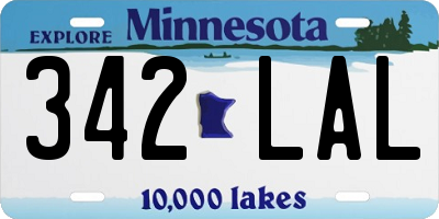 MN license plate 342LAL