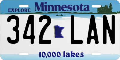 MN license plate 342LAN